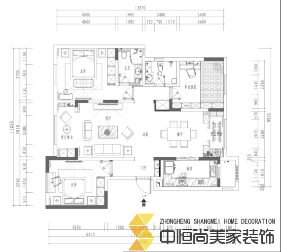 西安,西安家裝,西安家裝設(shè)計(jì),西安小戶型設(shè)計(jì)公司,裝修案例龍湖花千樹(shù)效果圖